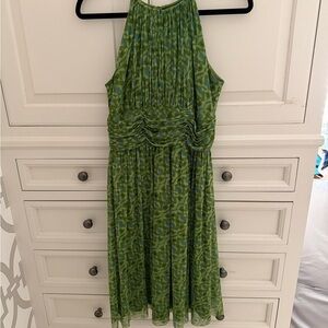 London Times Olive and Teal Dress
